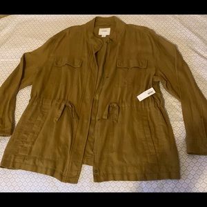 Linen Blend Light Jacket Cognac Color Size XL